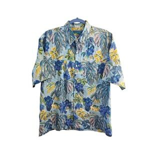 Tori Richard Stained Glass Tropical Made In Hawaii Cotton Lawn Shirt-Size Medium